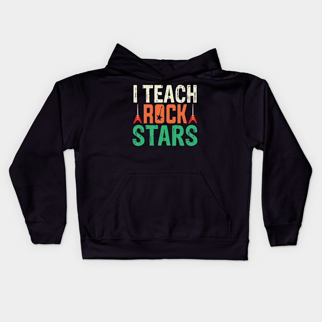 i teach rockstars music teacher back to school Kids Hoodie by TheDesignDepot